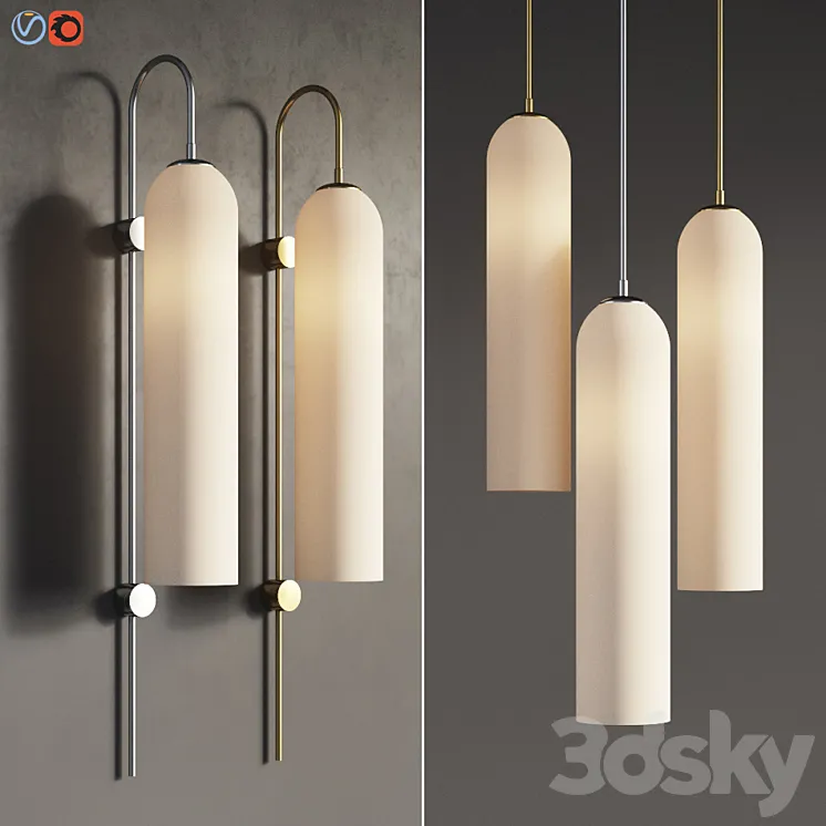 Flot Wall Sconce and Pendant Set Articololighting 3DS Max