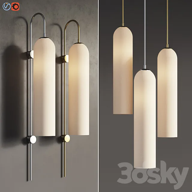 Flot Wall Sconce and Pendant Set Articololighting 3DSMax File