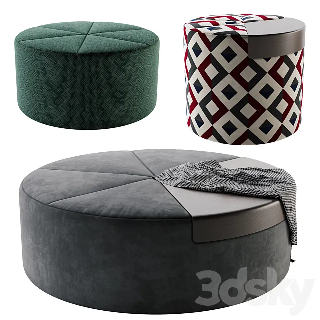 Flou Moon Pouf 3ds Max
