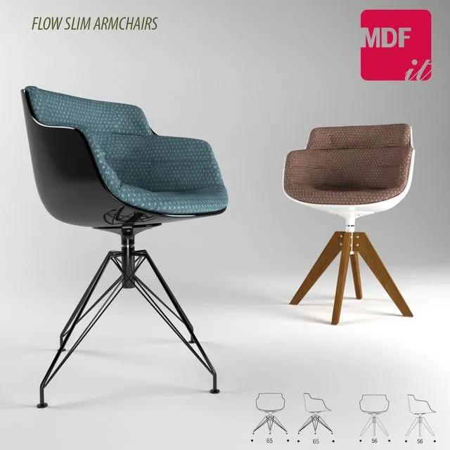 FLOW SLIM ARMCHAIRS 3dsMax Model