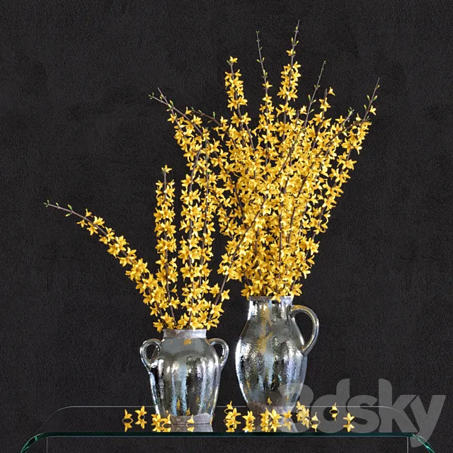 Flower Arrangement: Forsythia Set1 3DSMax File