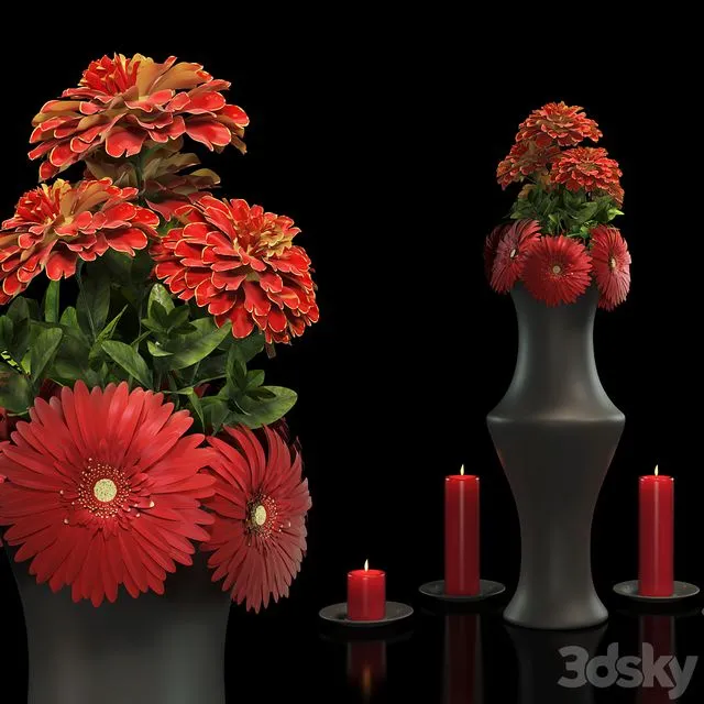Flower Bouquet Red 3dsMax Model