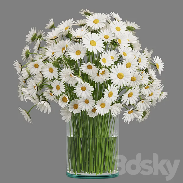 Flower in Glass Vase 05 3DS Max Model