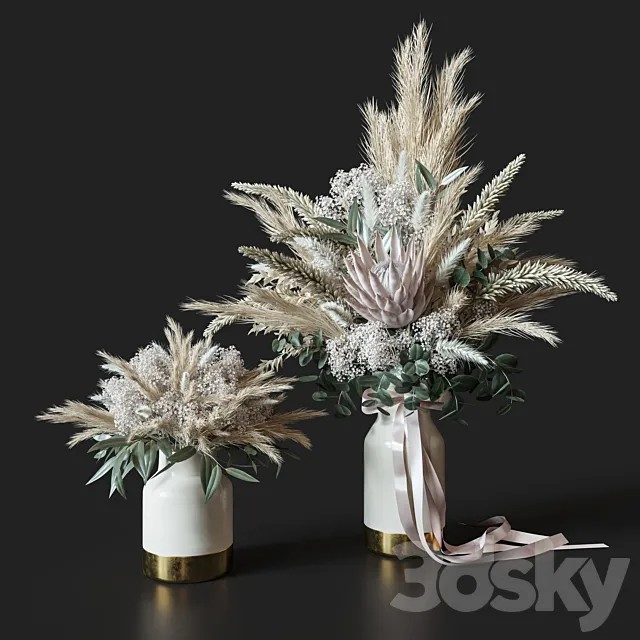 Flower Set 006 Dried flowers. 3DSMax File