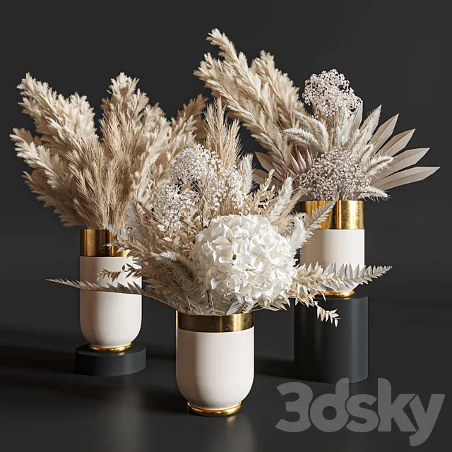 Flower Set 010 Pampas. 3dsMax Model