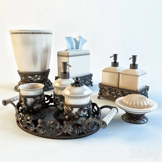 Flower set bathroom accessories decorative set 3dsMax Model
