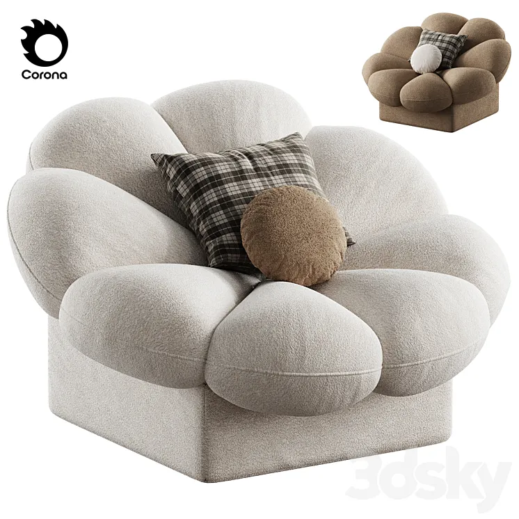 flower shape armchair 3DS Max Model