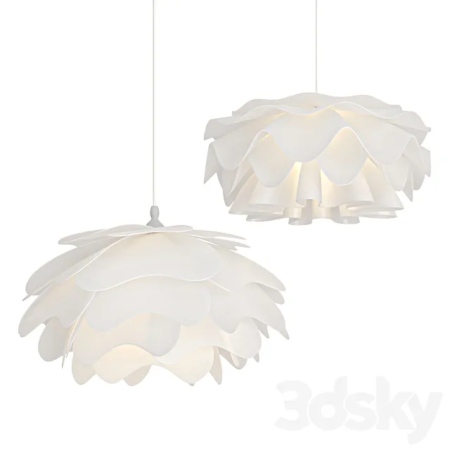 Flower Shaped White Pendant Lamp 3ds Max