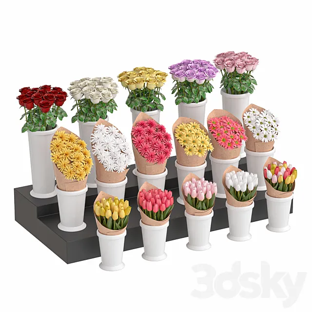 flower shop display 3ds Max