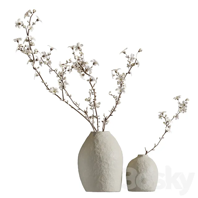 Flowering branches in a vase (2 colors) 3DS Max Model