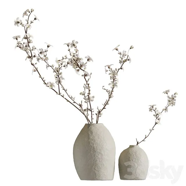 Flowering branches in a vase (2 colors) 3dsMax Model