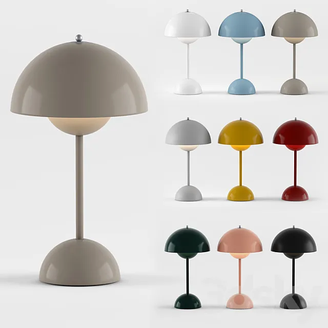 Flowerpot VP9 Verner Panton 1968 Portable table lamp 3ds Max