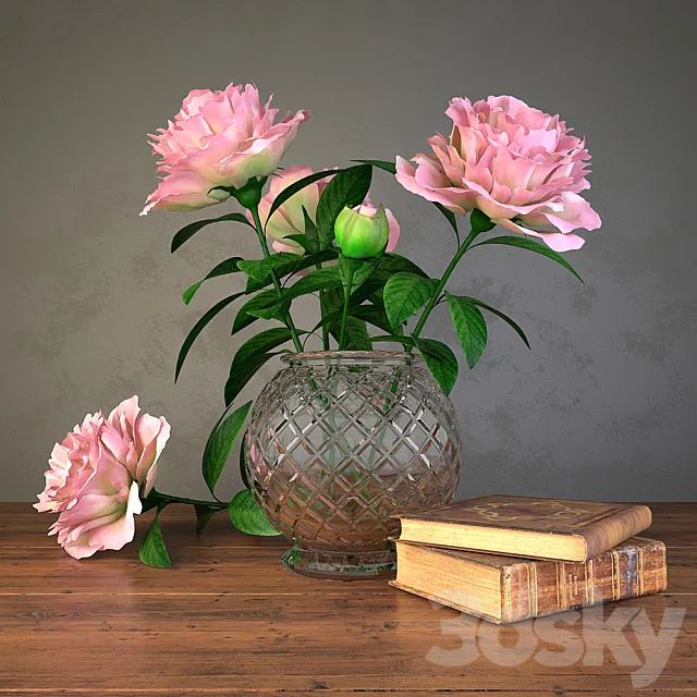 flowers and books 3DSMax File
