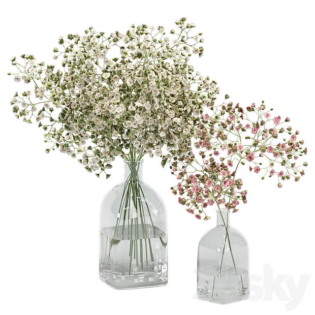 Flowers Bouquet In Glass Vase _ 02 3DS Max Model