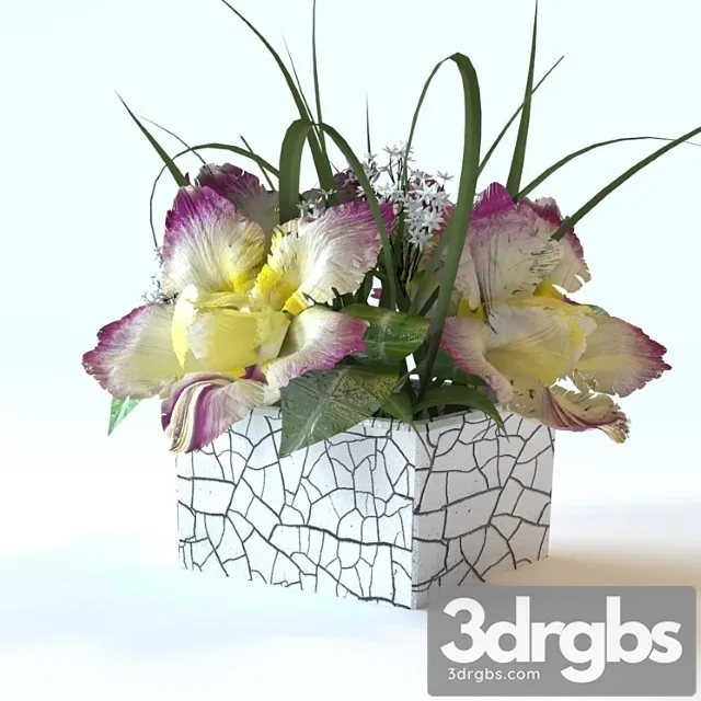 Flowers in a Square Vase 2 3dsmax Download