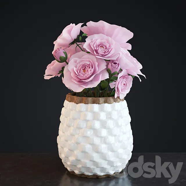 Flowers in Crate and Barrel Rati Vase 3ds Max