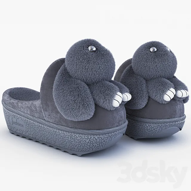 Fluffy Slippers 3ds Max