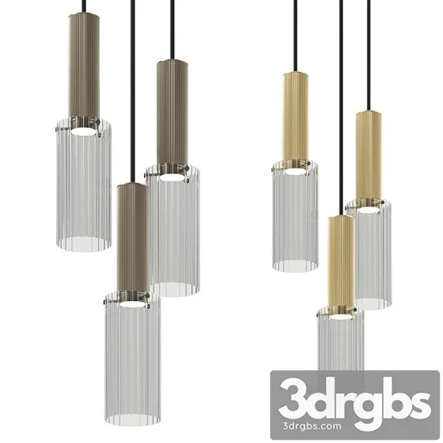 Flume 80 pendant 3 drop grouping bronze pendant lamp by j. adams & co