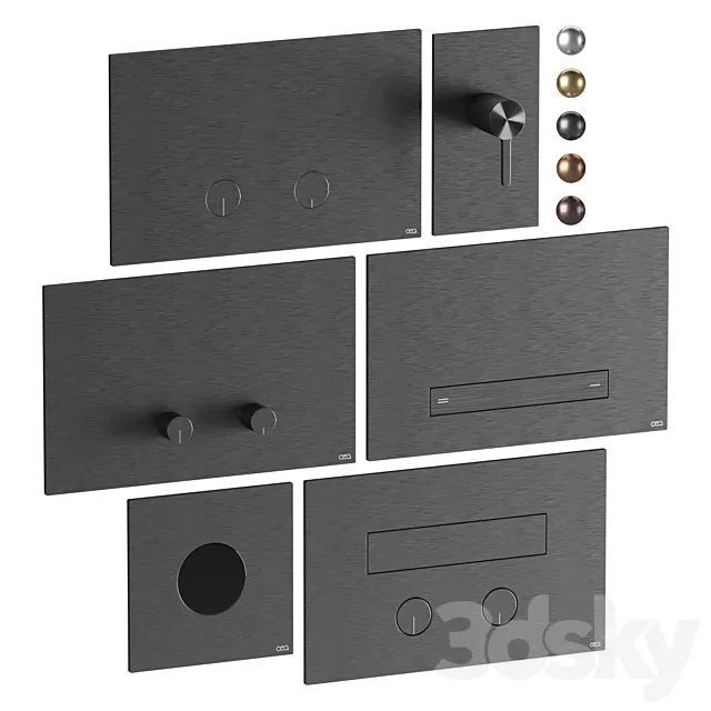 Flush buttons CEA set 01 3ds Max