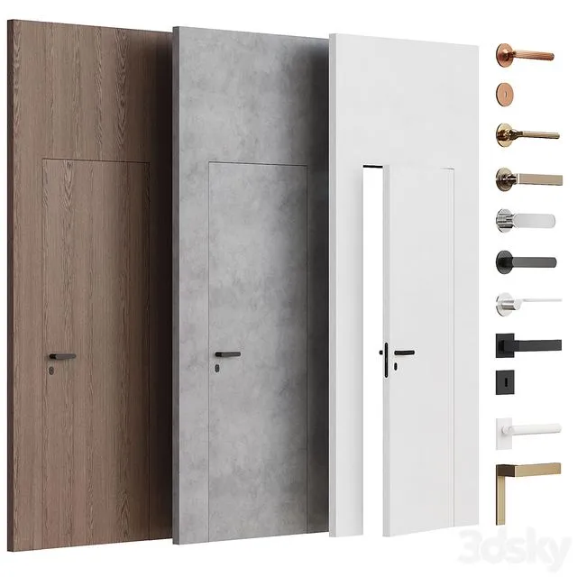 Flush-mounted doors with fittings 3dsMax Model