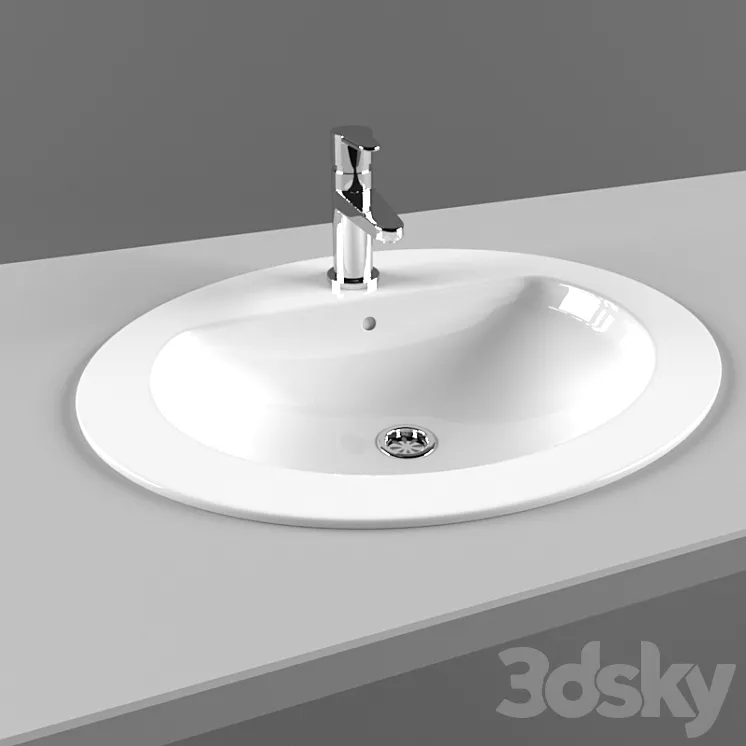 Flush sink with mixer 3DS Max