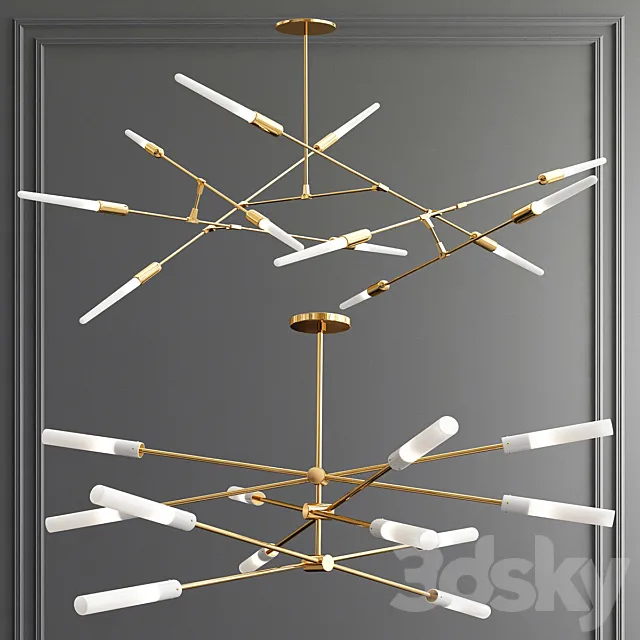 Flute 3-30 LED & Dawn Chandelier 3DS Max Model
