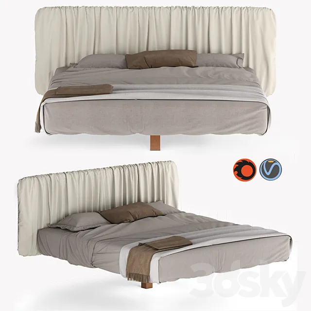 Fluttua Replis Bed from Lago 3ds Max