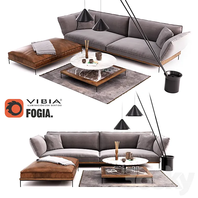 Fogia Jord Sofa Set | Vibia North Floor Lamp 3DSMax File