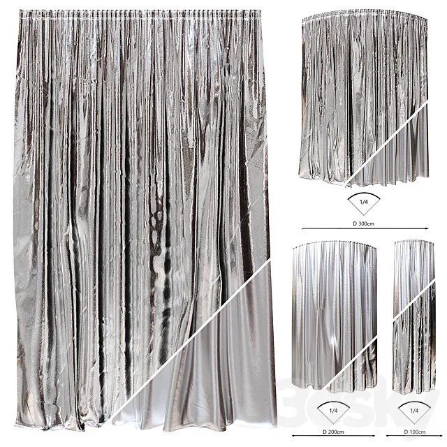 foil curtains 3DS Max Model