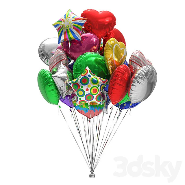 Foiled balloons 3DS Max Model