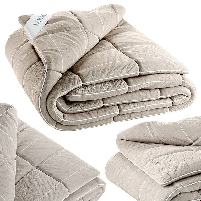 Folded Duvet with Label 3dsMax Model