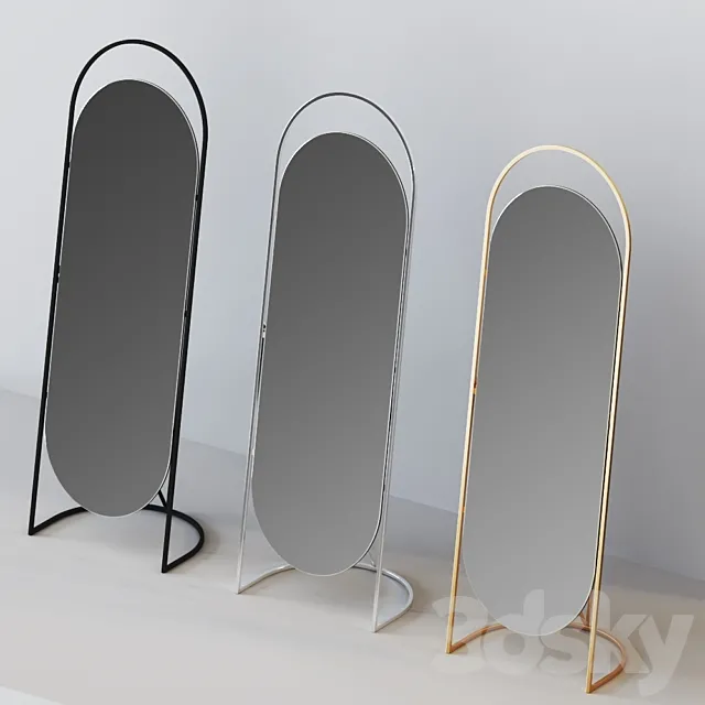 Folded Ellipse Standing Mirror 3DS Max Model