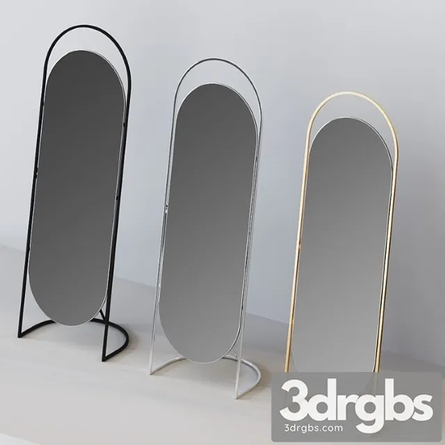 Folded ellipse standing mirror