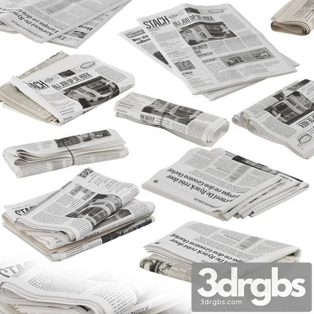 Folded Newspapers Stack Collection 3dsmax Download