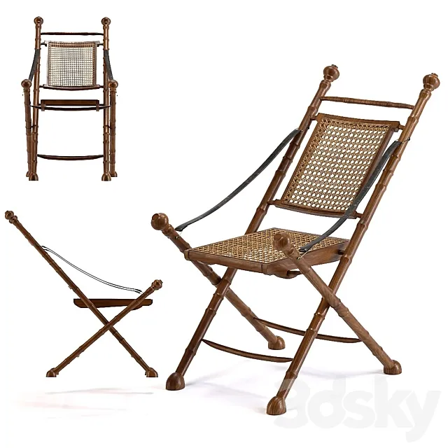 Folding Chair Colonial 3ds Max