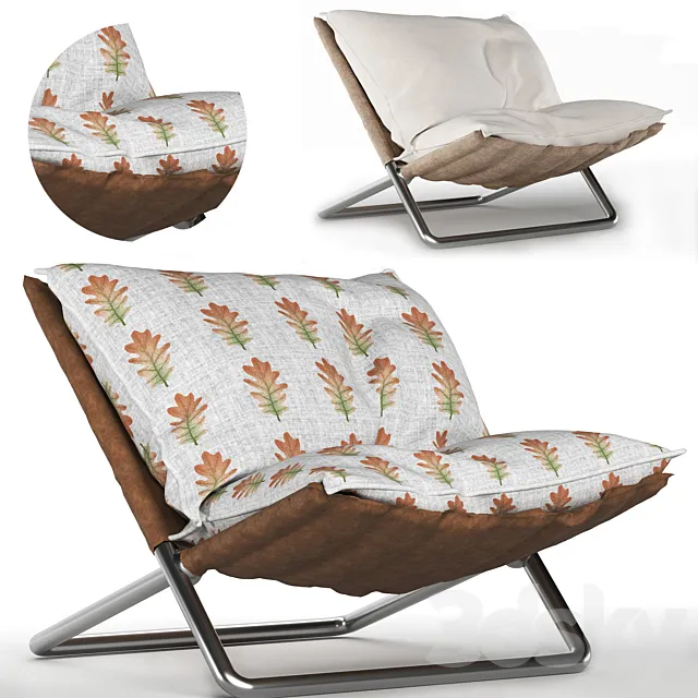 Folding chair with autumn pillow 3DSMax File