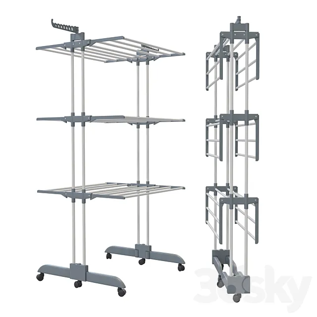 Folding clothes dryer 3DS Max Model