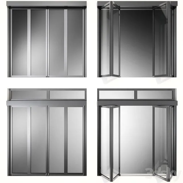 Folding Metal Automatic Doors 3dsMax Model
