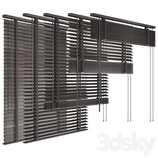 Folding wooden blinds 3DS Max Model