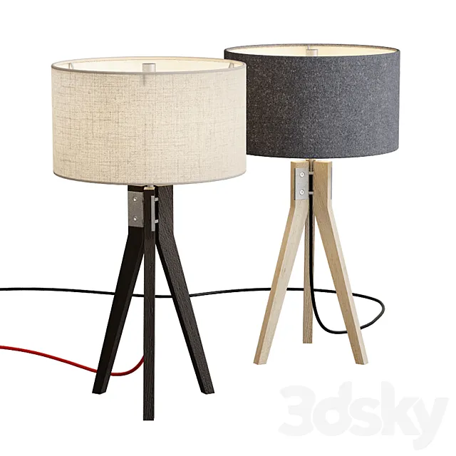 Folk Tripod Table Lamp 3DS Max Model