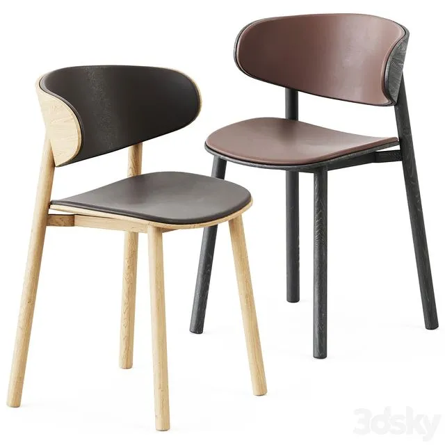 Font Wooden Chair Upholstered by Wiesner-Hager 3dsMax Model