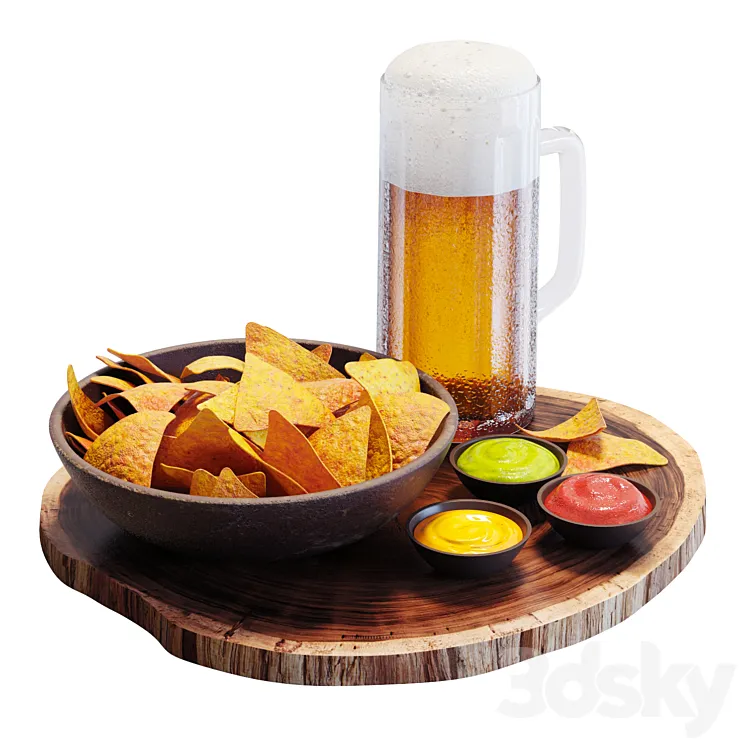 Food Set 09 \/ Chips and Beer 3DS Max Model