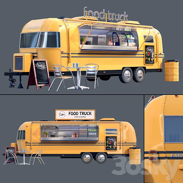 Food Truck Airstream 3DS Max Model