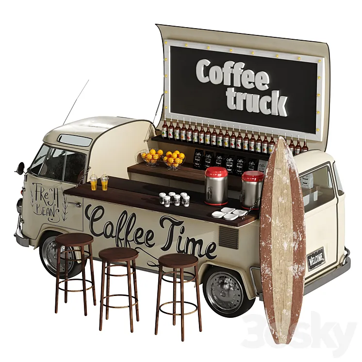 Food truck coffee 3DS Max Model