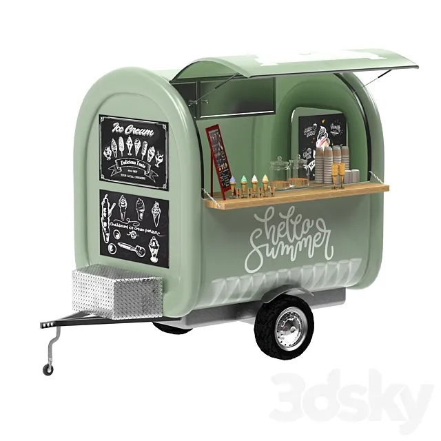 Food truck ice cream 3DS Max Model