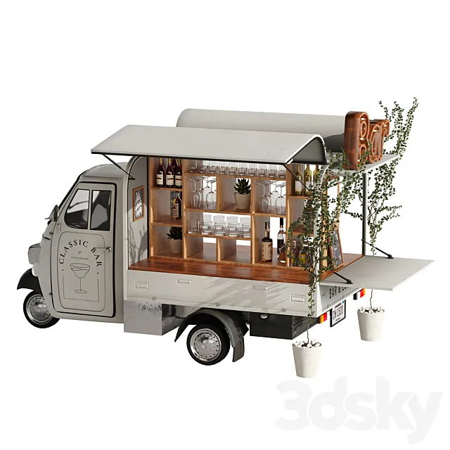 Foodtruck Bar set 6 3DS Max Model