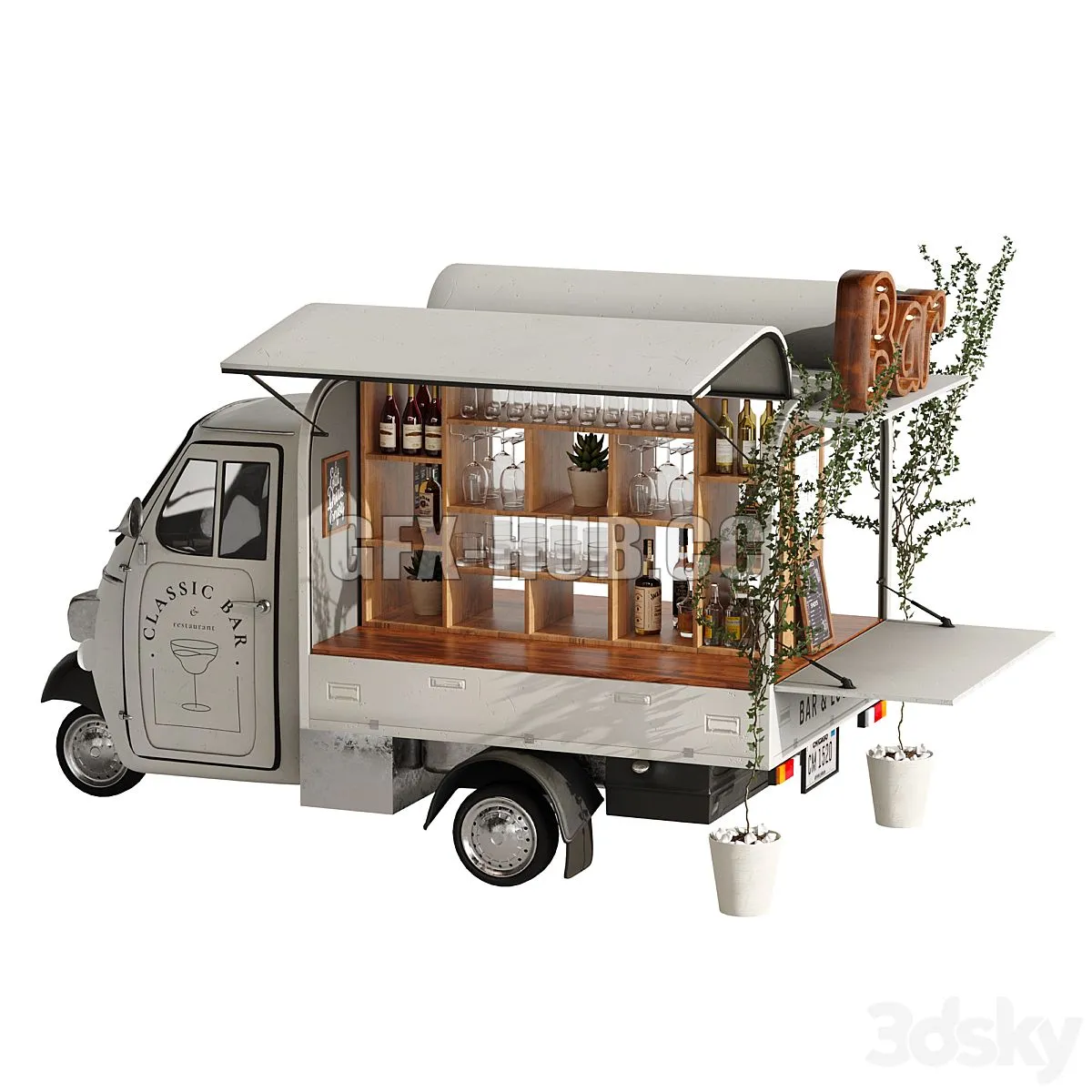 Foodtruck Bar set 6 3dsMax Model