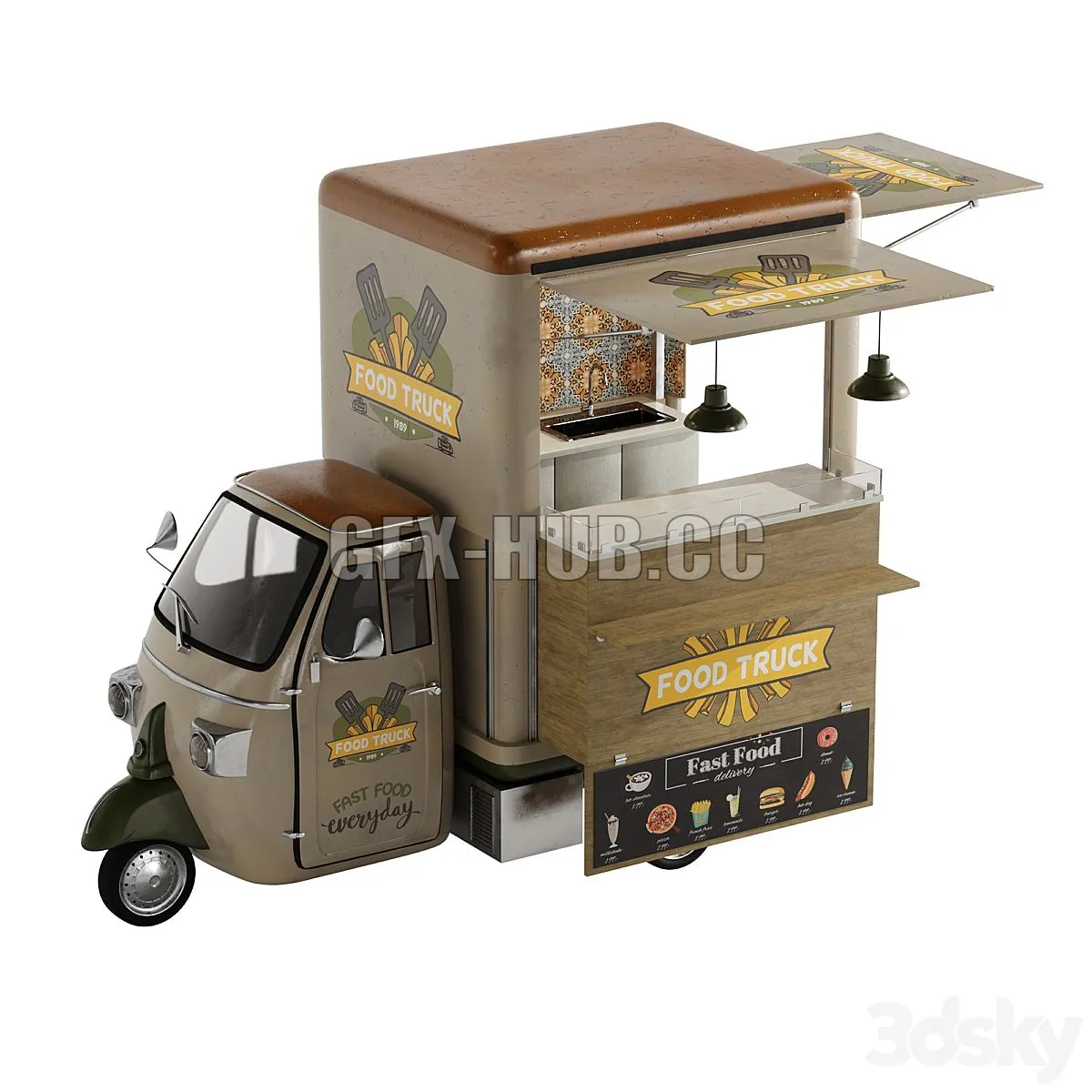 Foodtruck set 3 3dsMax Model