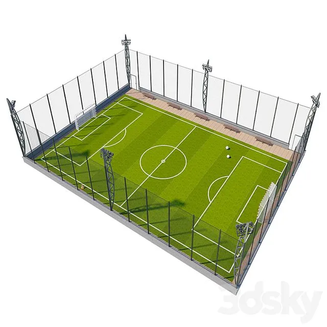 Football stadium Mini Stadium 3dsMax Model