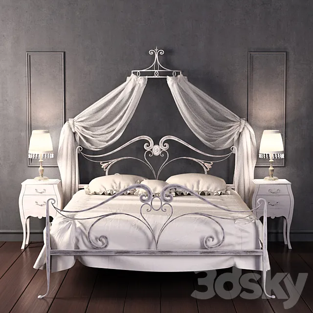 (for the competition) Canopy bed Giusti Portos DUCALE 3DSMax File